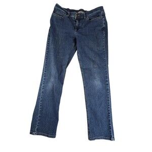 Duluth Trading Co Jeans Womens 8 Blue Medium Wash Straight Stretch 30x28 Denim